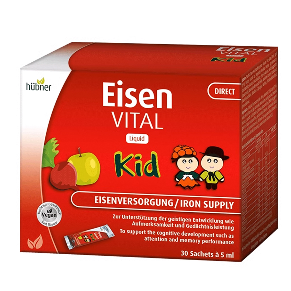 original-1632.jpg hübner德國郝柏娜 - Eisen Vital Kid 兒童便攜補鐵口服液 30條 - Image 1