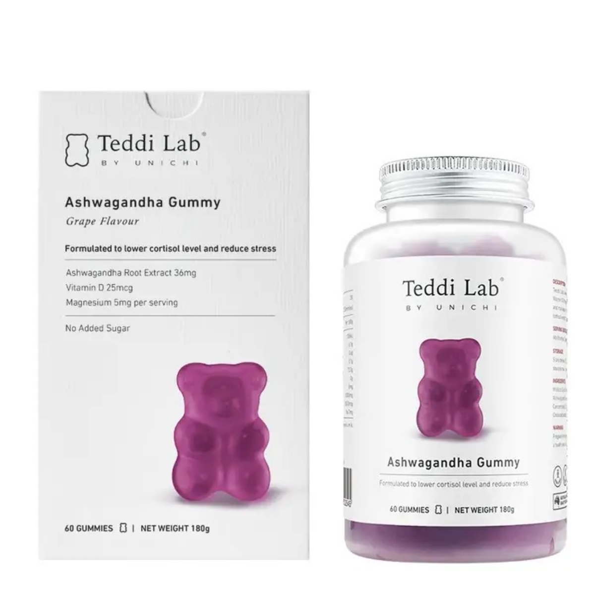 original-326.jpg Unichi Teddi Lab 南非醉茄小熊軟糖 葡萄口味 60粒 - Image 1