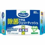 獅王Pet - LION 寵物除菌濕紙巾 狗狗濕巾 貓狗濕紙巾 無酒精寵物濕紙巾 80枚入 【平行進口】